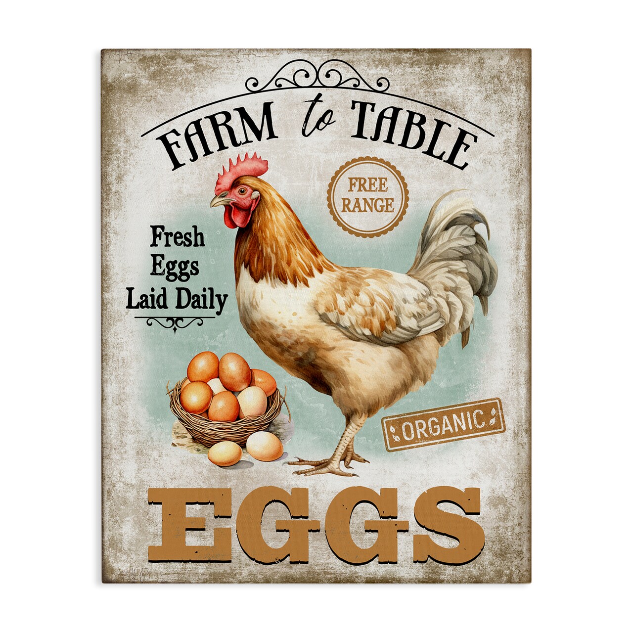 Stupell Industries Vintage Farm Eggs Canvas Wall Art Design by Creatif Belle